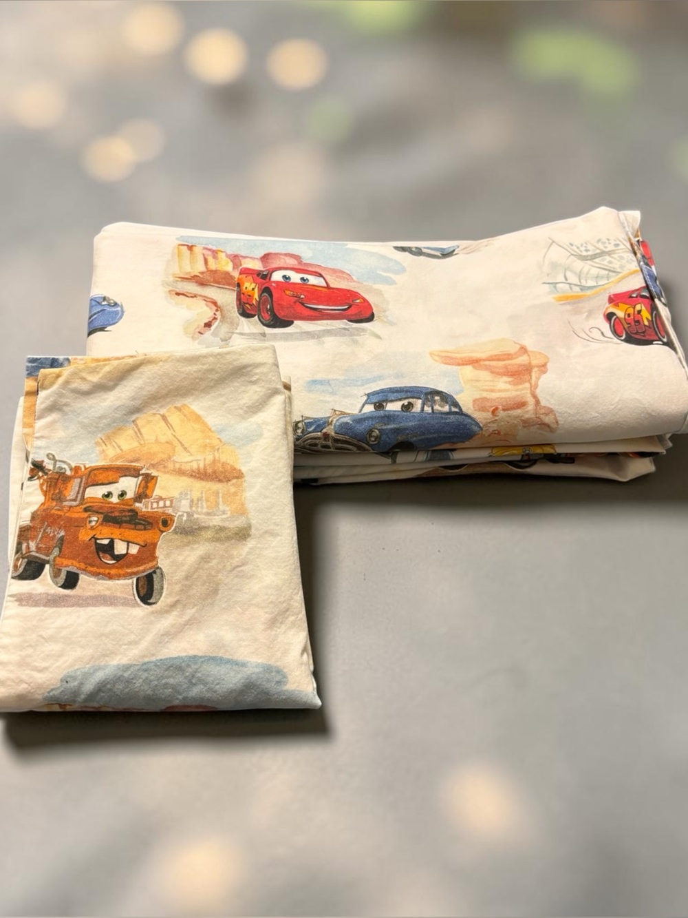 Pottery Barn Kids Disney Pixar Cars Twin Flat Sheet & Standard Pillow Case